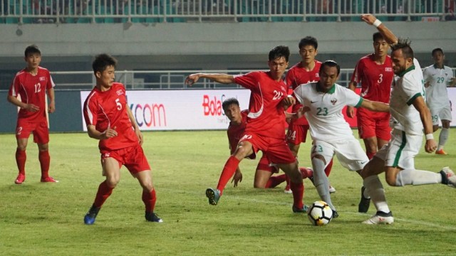Timnas Indonesia vs Timnas Korea Utara. (Foto: Irfan Adi Saputra/kumparan)