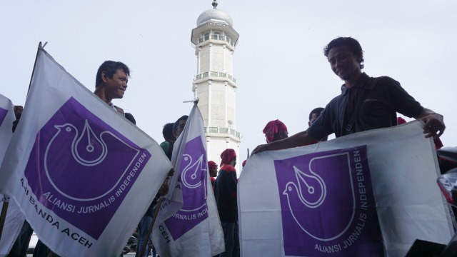 Peringatan May Day di Aceh. (Foto: Zuhri Noviandi/kumparan)