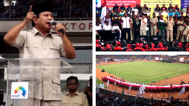 Prabowo di May Day 2014 di GBK. (Foto: Youtube/GerindraTV dan akbar keihin)