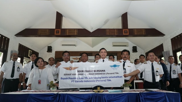 Konpers Serikat Karyawan Garuda Indonesia. (Foto: Nugroho Sejati/kumparan)