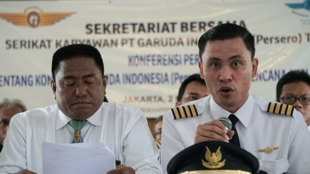 Konpers Serikat Karyawan Garuda Indonesia. (Foto: Nugroho Sejati/kumparan)