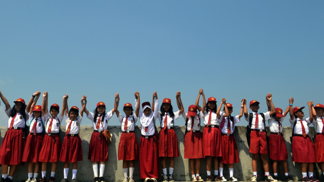 Hari Pendidikan Nasional di Jawa Barat. (Foto: Antara/Agvi Firdaus)