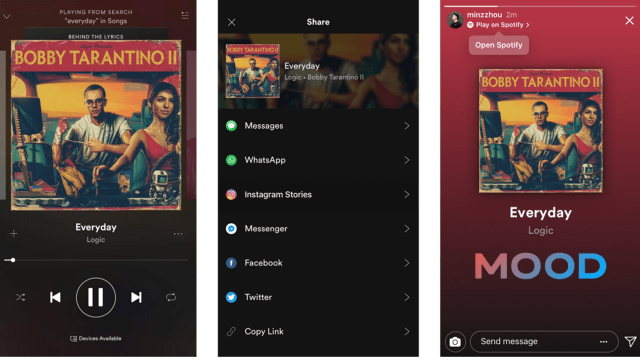 Share lagu Spotify ke Instagram Stories. (Foto: Instagram)