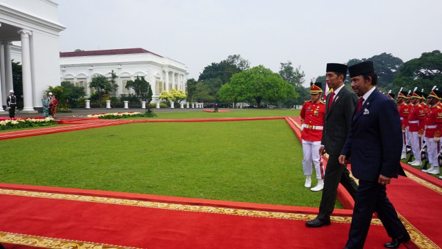 Jokowi Sambut Sultan Bolkiah di Istana Bogor. (Foto: Yudhistira Amran Saleh/kumparan)