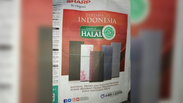 SHARP Luncurkan Lemari Es Bersertifikasi Halal (Foto: Twitter@Stakof)