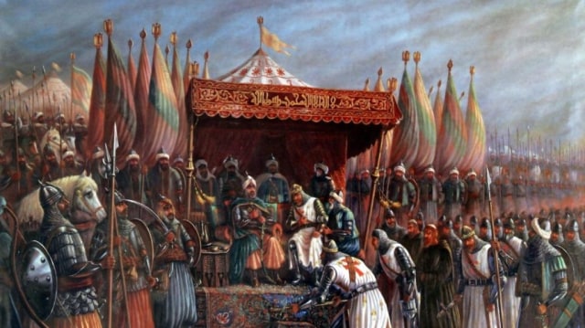 Salahuddin setelah Pertempuran Hattin 1187. (Foto: Said Tahsine via Wikimedia Commons.)