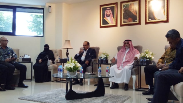 Konferensi pers Kedutaan Arab Saudi. (Foto: Aprilandika Hendra/kumparan)