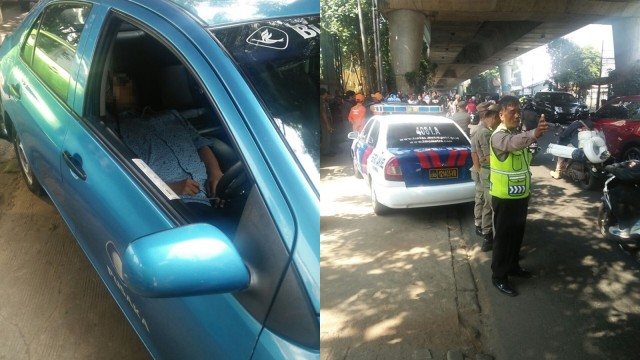 Penemuan Jenazah Sopir Taksi di Jaksel. (Foto: Twitter @TMCPoldaMetro)