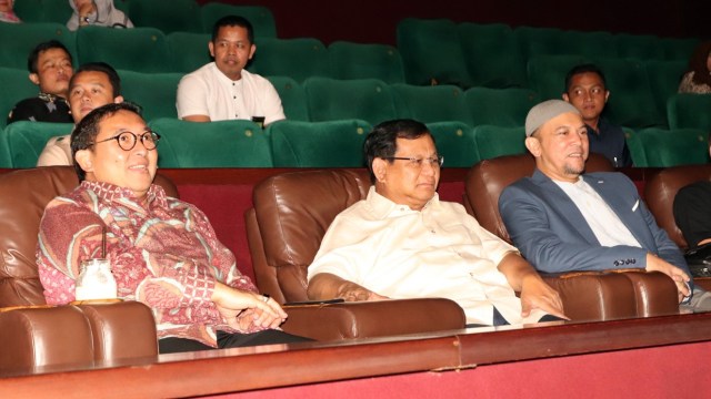 Prabowo dan Fadli Zon nobar film 212  (Foto: Munady)