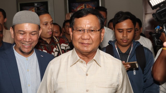 Prabowo Subianto nobar film 212 (Foto: Munady)