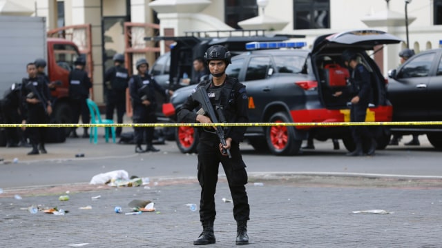 Penjagaan di Mako Brimob usai kerusuhan. (Foto: REUTERS/Darren Whiteside)