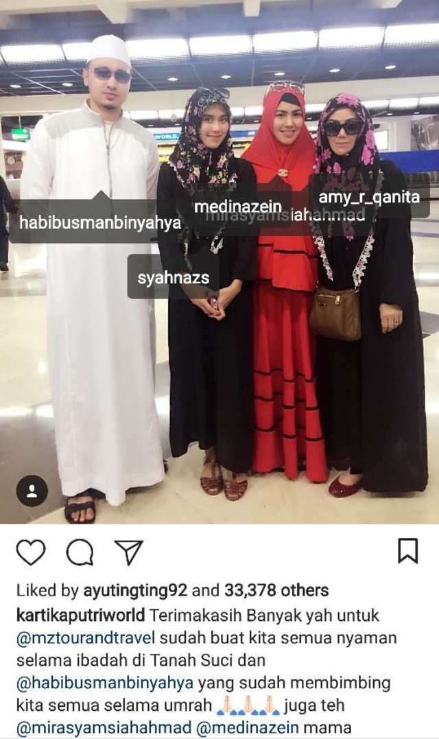 Kartika putri dengan Habib Usman bin Yahya. (Foto: Instagram @kartikaputriworld)