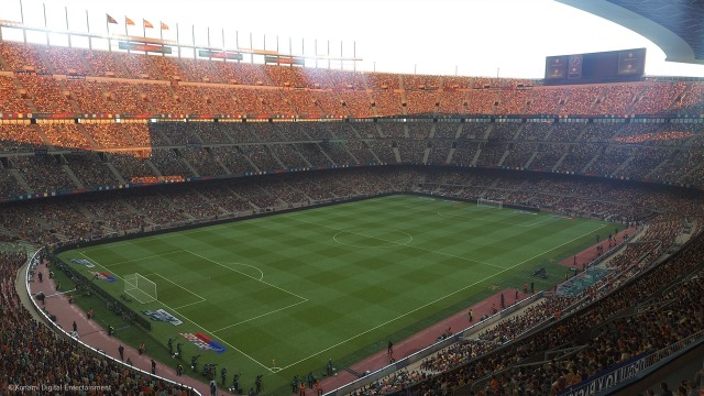 Stadion Camp Nou di game PES 2019. (Foto: Konami)