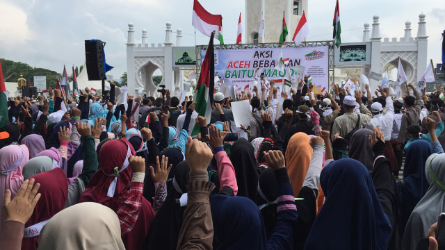 Aksi Bela Palestina di Aceh (Foto: Zuhri Noviandi/kumparan)