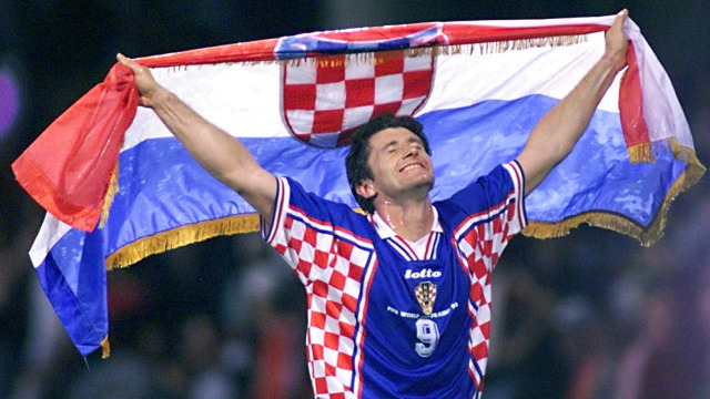 Suker merayakan juara ketiga di Piala Dunia 1998. (Foto: GERARD CERLES / AFP)