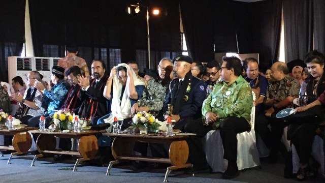 Surya Paloh hadiri wisuda Yayasan Kusuma Bangsa (Foto: Reki Febrian/kumparan)