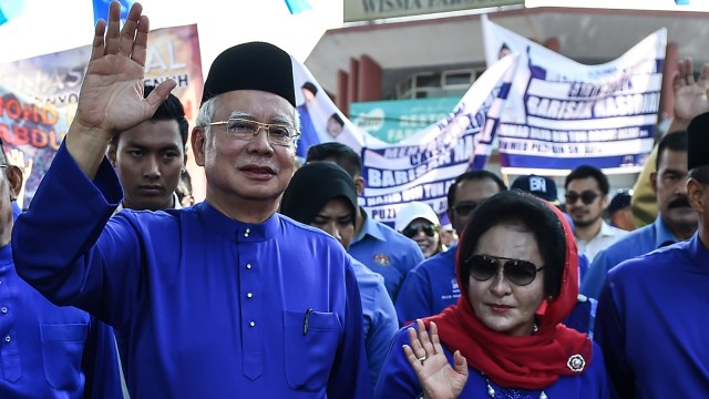 Najib Razak dan istrinya, Rosmah Mansor (Foto: Mohd Rasfan/AFP)
