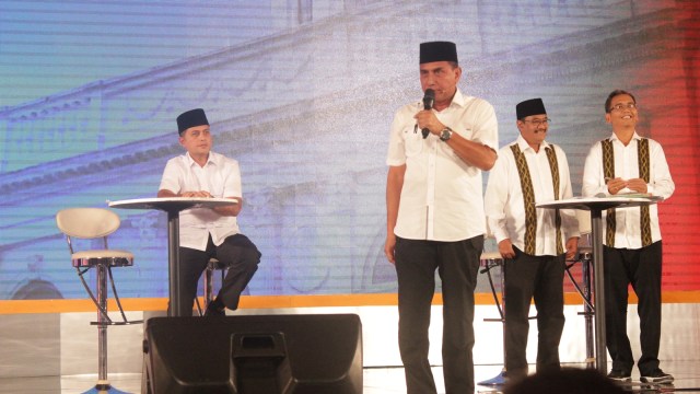 Debat publik pilgub Sumatera Utara. (Foto: Ade Nurhaliza/kumparan)
