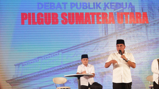 Debat publik pilgub Sumatera Utara. (Foto: Ade Nurhaliza/kumparan)