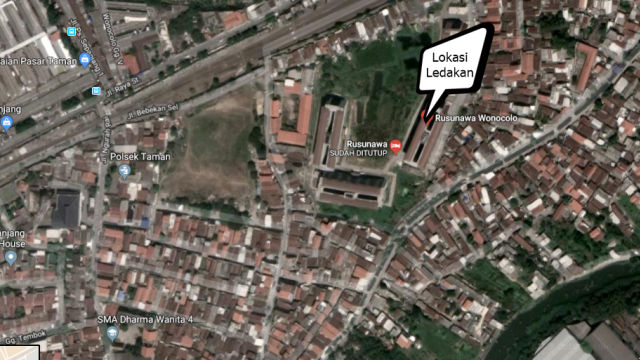 Lokasi Ledakan Bom Sidoarjo (Foto: Google Maps)