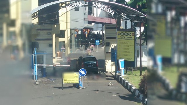 Ledakan bom di halaman parkir polrestabes surabaya (Foto: Dok. Istimewa)