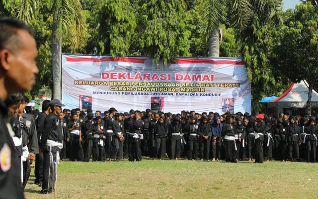 Ribuan Pendekar PSHT Ngawi Ikuti Deklarasi Damai Jelang Pilkada 2018