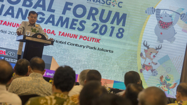 JK di Global Forum Asian Games 2018 (Foto: ANTARA FOTO/Widodo S jusuf)