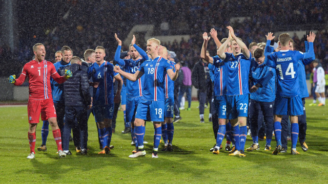 Timnas Islandia melangkah ke Piala Dunia 2018. (Foto: Haraldur Gudjonsson / AFP)