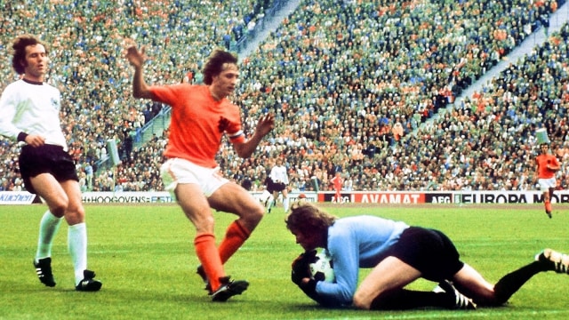 Johan Cruyff dalam partai final Piala Dunia 1974. (Foto: AFP)