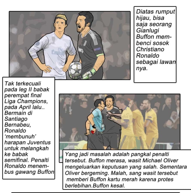 Komik: Tentang Profesionalitas Buffon dan Ronaldo di Atas Lapangan
