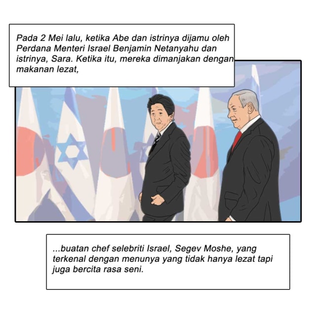 Komik: Tentang Perdana Menteri Jepang yang Tersinggung atas "Sajian Sepatu" ala Israel