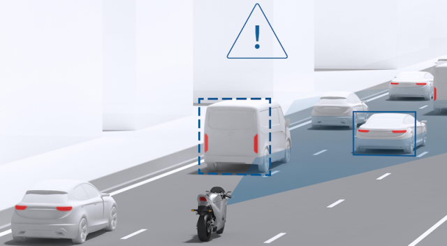 Teknologi collision warning pada motor (Foto: dok. motorbikewriter)