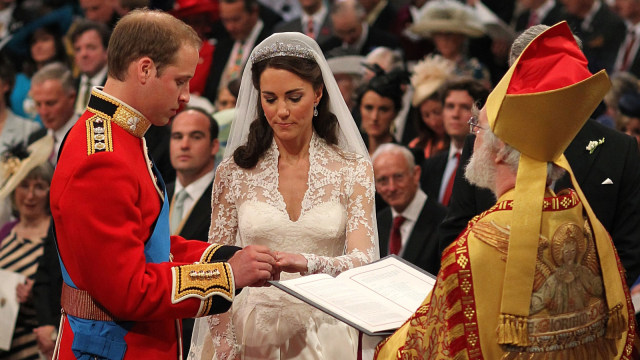 Pernikahan Kate Middleton dan Prince William. (Foto: AFP/Dominic Lipinski)