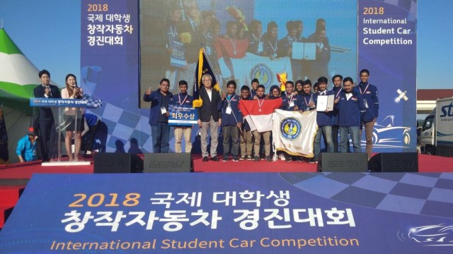 Mobil Hibrida Karya hahasiswa UNY juara di Korsel. (Foto: Dok. KBRI Seoul)