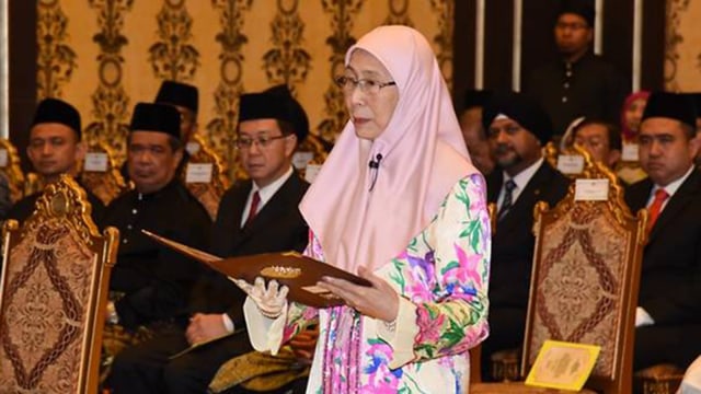 Pelantikan Menteri Malaysia Wan Azizah Wan Ismail (Foto: AFP/Maszuandi Adnan)