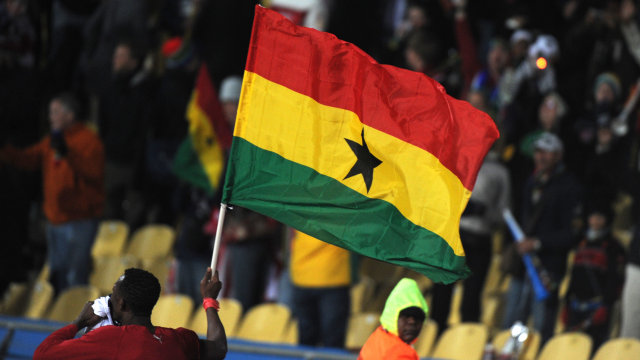 Selebrasi pemain Ghana. (Foto: GABRIEL BOUYS / AFP)