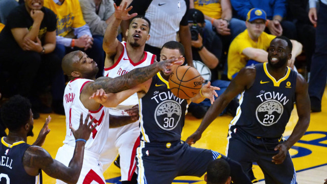 Warriors vs Rockets. (Foto: Kelley L Cox-USA TODAY Sports via Reuters)