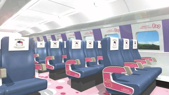 Shinkansen Jepang Bertema Hello Kitty (Foto: Fashion Press Net)