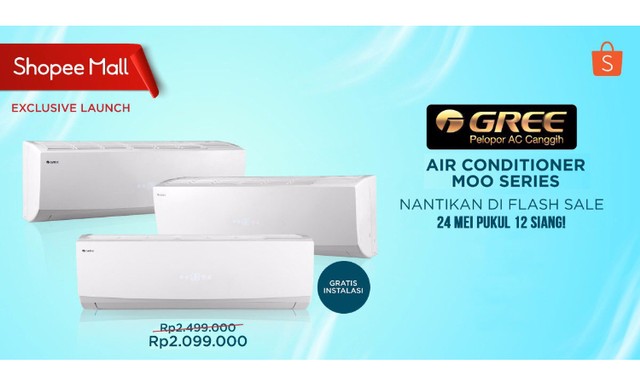 Siap-siap, Pukul 12 Siang Ini Flash Sale AC Gree di Shopee Dimulai 