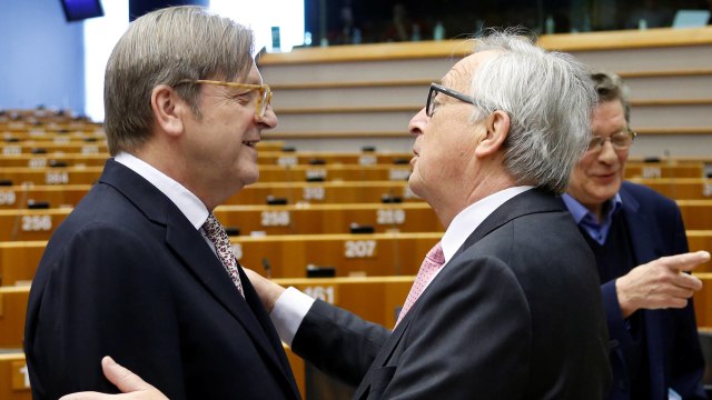 Guy Verhofstadt usai pertemuan di Uni Eropa (Foto: Francois Lenoir/Reuters)