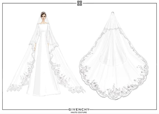 Sketsa gaun Royal Wedding Givenchy  (Foto: Dok. Givenchy )