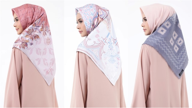 Hijab segi empat bernuansa pastel. (Foto: Dok. HijUp)