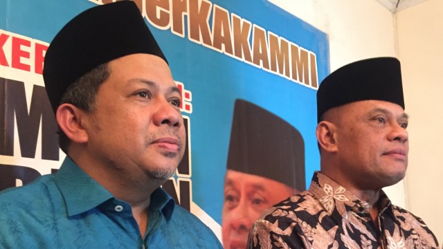 Fahri Hamzah dan Gatot di Bukber KA KAHMI. (Foto: Raga Imam/kumparan)