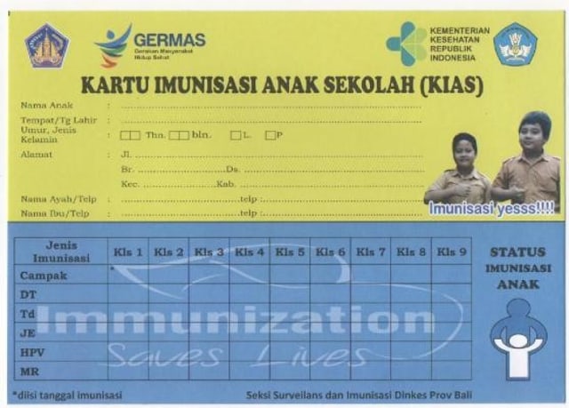  Kartu Imunisasi  Kartu  Super Penting kumparan com