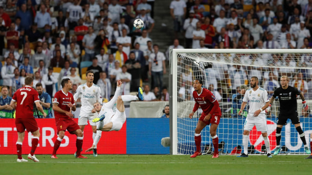 Gol salto Gareth Bale. (Foto: Andrew Boyers/Reuters)