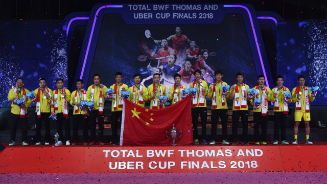 China jadi juara Piala Thomas 2018. (Foto: Romeo GACAD / AFP)