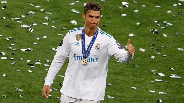 Ronaldo usai juara Liga Champions. (Foto: REUTERS/Phil Noble)