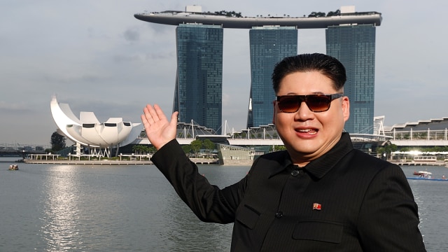 Kim Jong-un Gadungan di Singapura (Foto: Edgar Su/Reuters)