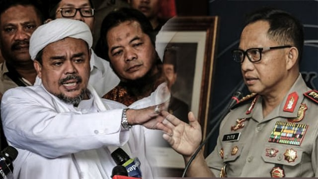 Rizieq Syihab dan Kapolri Tito Karnavian. (Foto: REUTERS/Beawiharta dan Nugroho Sejati/kumparan  )