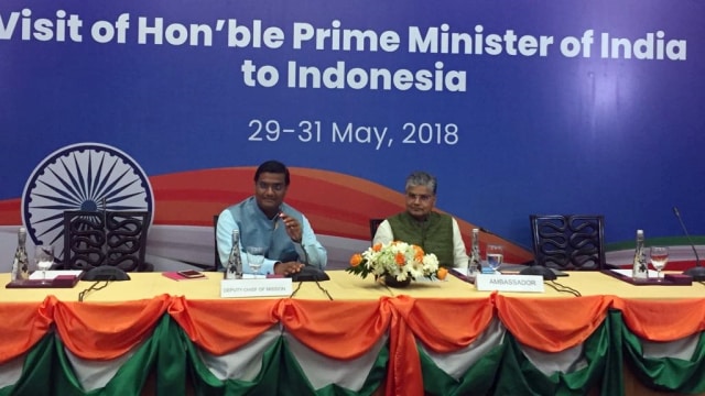 Konferensi Pers Kedatangan PM India (Foto: Rafiq/kumparan)